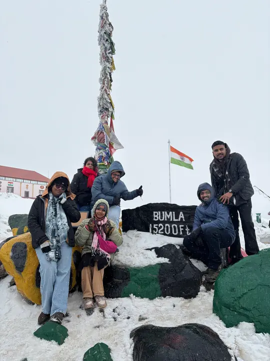 Travellers at Bum La pass, 15,200 ft
